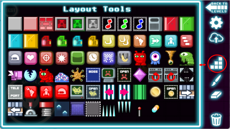 Layout tools opened in the editor